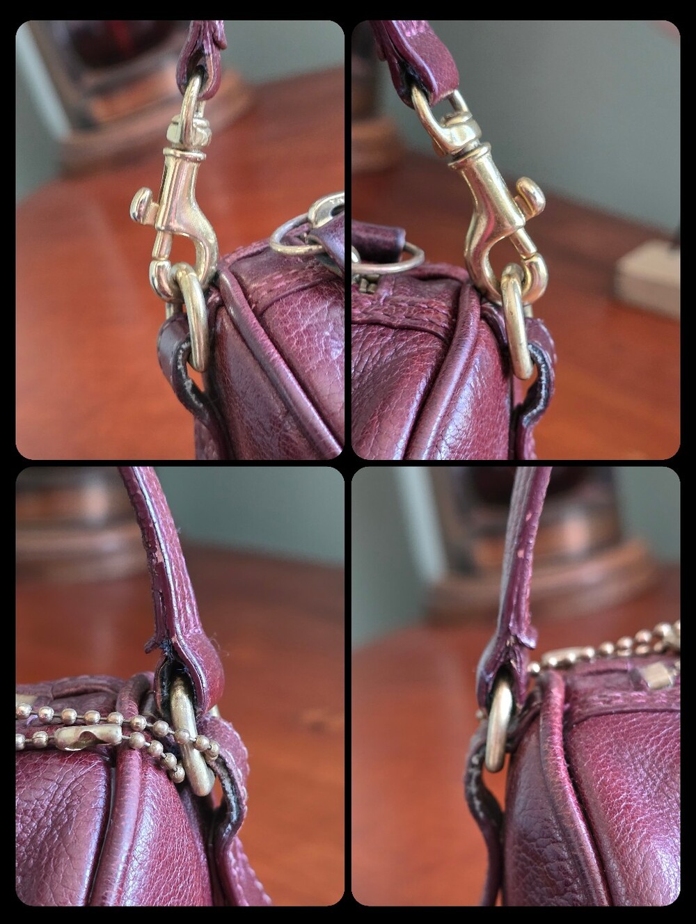 Coach 9707 Glazed Water Buffalo Roll Barrel Bag Mahogany Leather Vintage - Picture 9 of 16